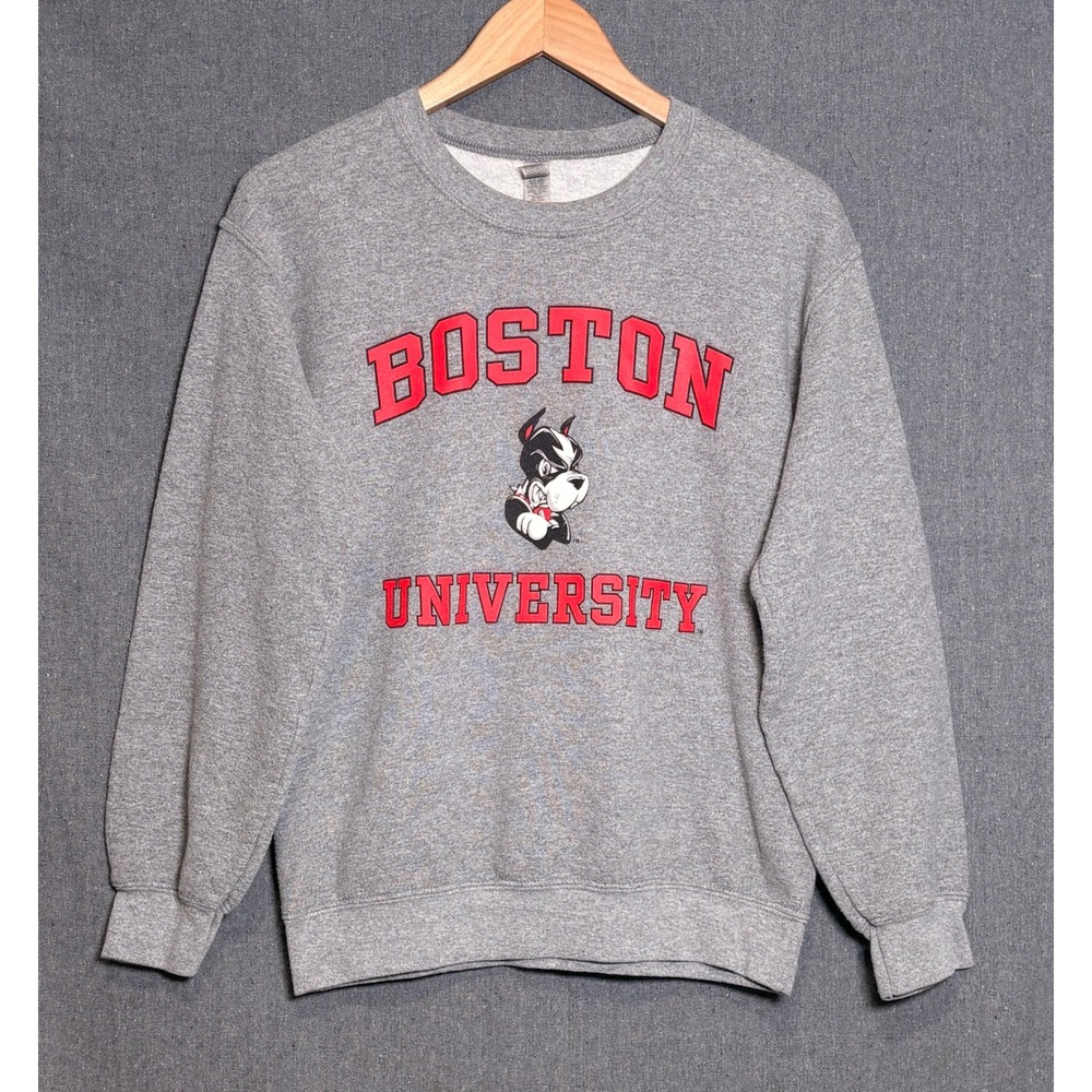 Boston University BU Rhett the Terrier Crewneck Sweatshirt Gray Small